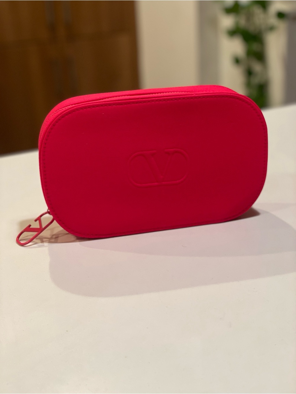 Hot Pink Women's Cosmetic Pouch - Embossed Logo